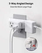 TROND Wall Outlet Extender 3 Pack, Surge Protector Outlet, White