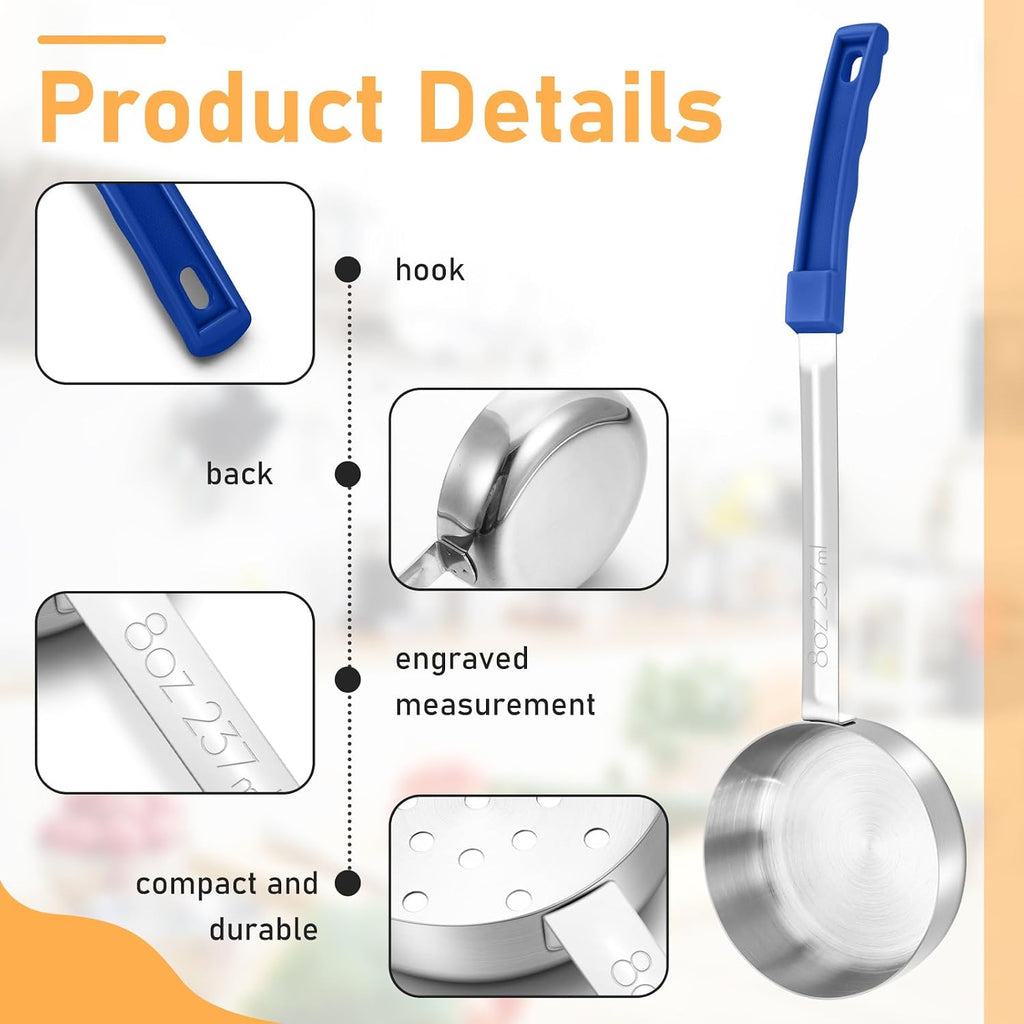 16 Pcs Portion Control Serving Spoons, Restaurant Measuring Serving Ladle Utensils, Portion Control Slotted Scoops