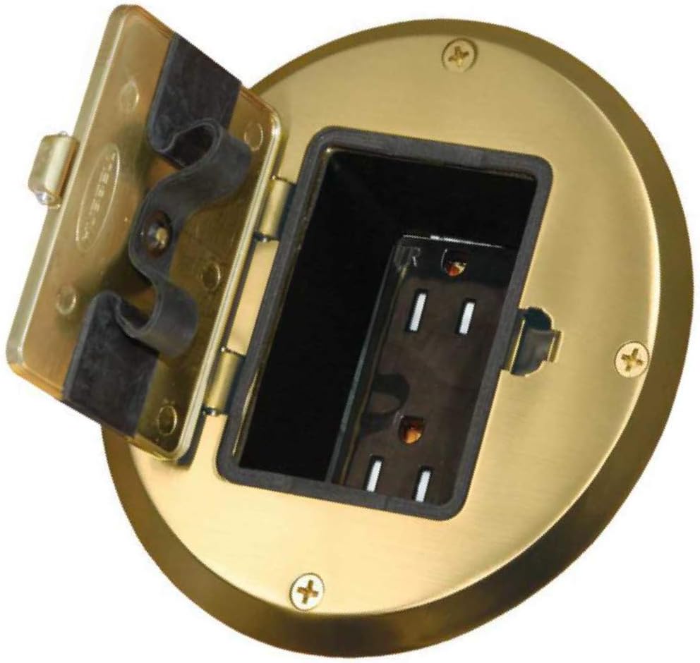 Hubbell-Raco Floor Kit Bundle with Recessed Duplex Receptacle, Adapter Ring and Accessories