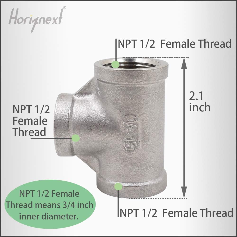 NPT Female Stainless Steel Tee Pipe Fitting