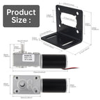 12V DC Worm Gear Motor with Mounting Bracket 80RPM Self Locking High Torque