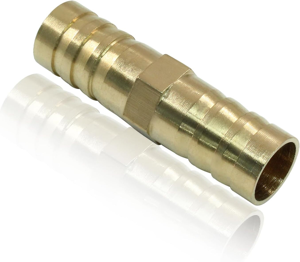 Brass Hose Barb Fitting, 1/2" to 1/2" Barb Splicer, 6Pcs