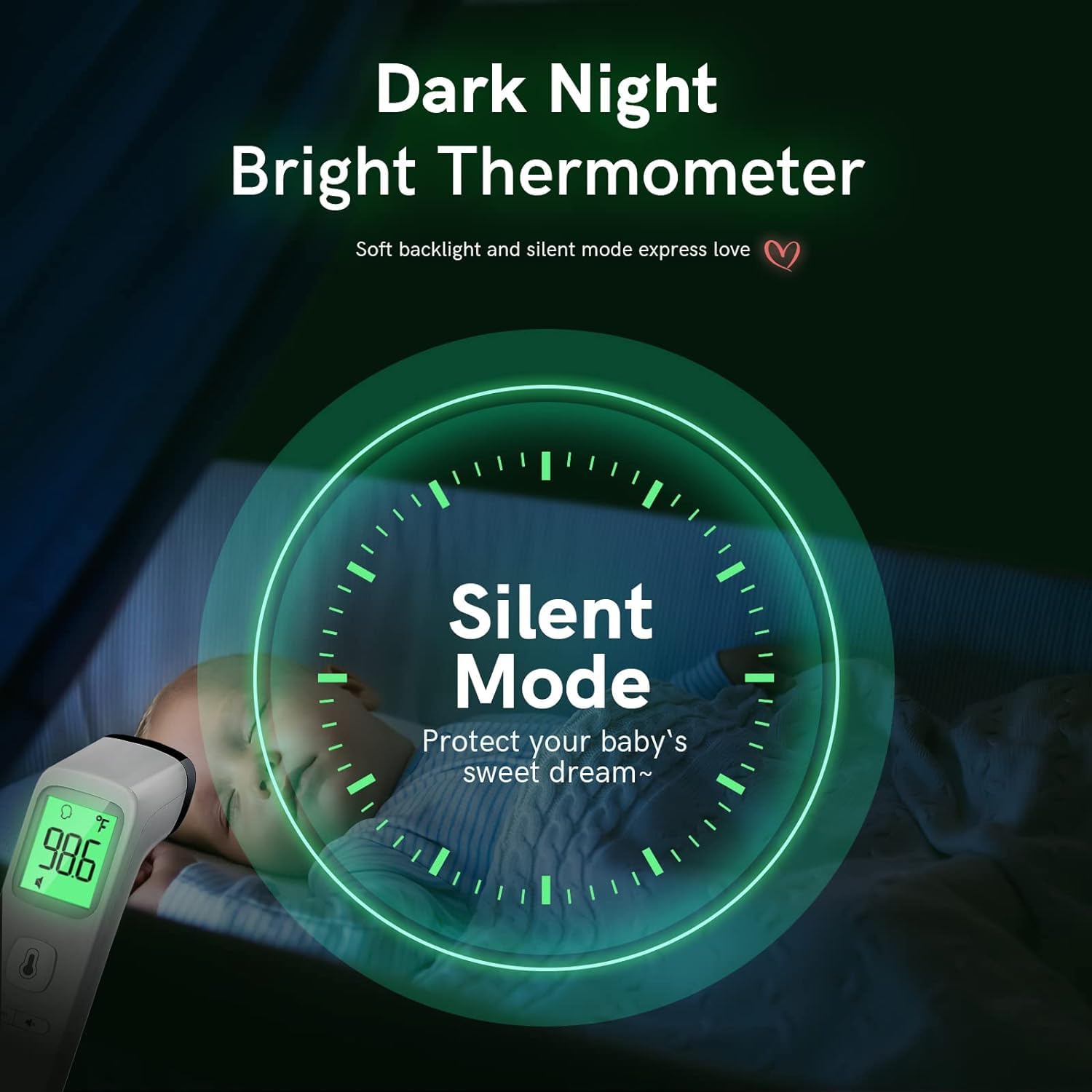No-Touch Thermometer for Adults and Kids, Fast Accurate Digital Thermometer with Fever Alarm & Silent Mode