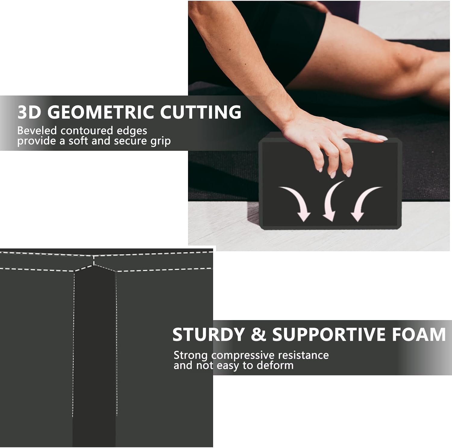 9"x6"x3" Yoga Blocks, Soft Non-Slip Surface Premium Foam Blocks, Supportive, Lightweight, Odor Resistant, Yoga