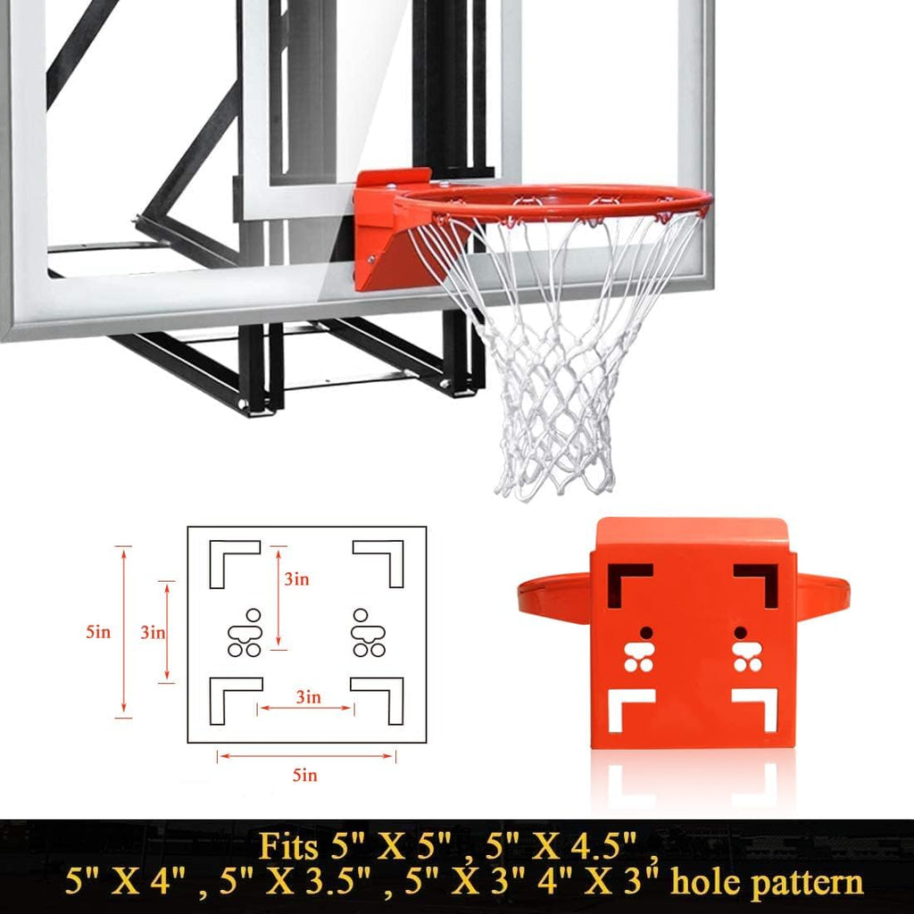 Professional 180º Heavy Duty Breakaway Basketball Rim，18 inch Flex Rim Goal Replacement Fits 5"x5", 5"x4"