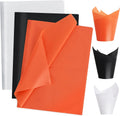 90 Sheets Orange Black White Tissue Paper Bulk for Gift Wrapping
