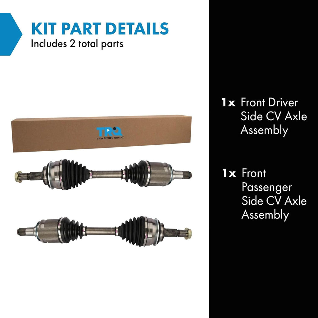 TRQ Front 2 Piece CV Axle Shaft Assembly Set