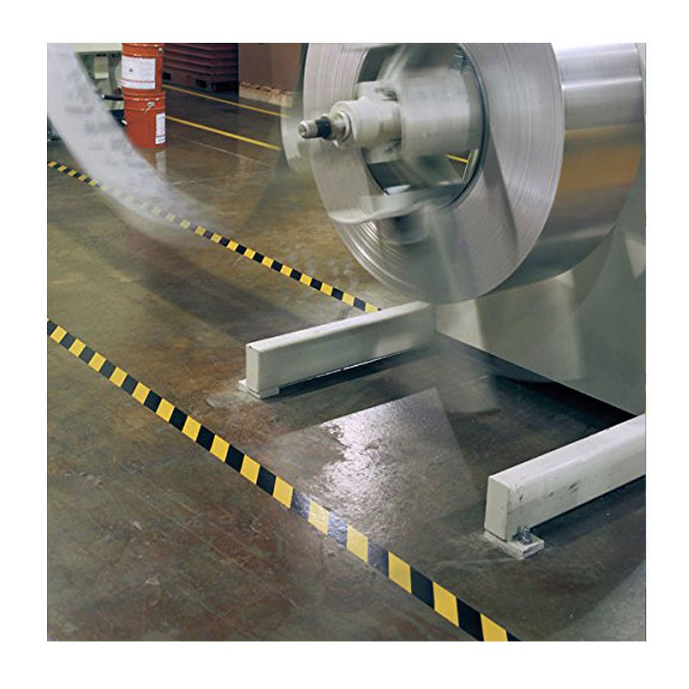 Manufacturing: Hazard Warning Laminated Safety Tape, 3" x 54', Red/White