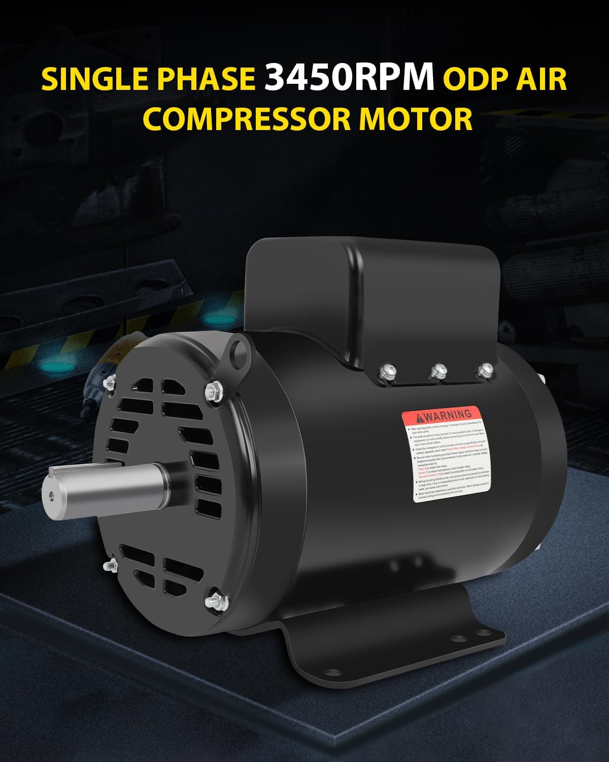 7.5HP Air Compressor Motor Single Phase 184T 3450RPM CW/CCW ODP