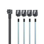 10Gtek MiniSAS HD SFF-8643 Breakout to 4xSATA Cable, for Server JBOD/Storage Tray & SAS RAID Controller Compatibility, 0.75~0.8m(2.46~2.62ft)