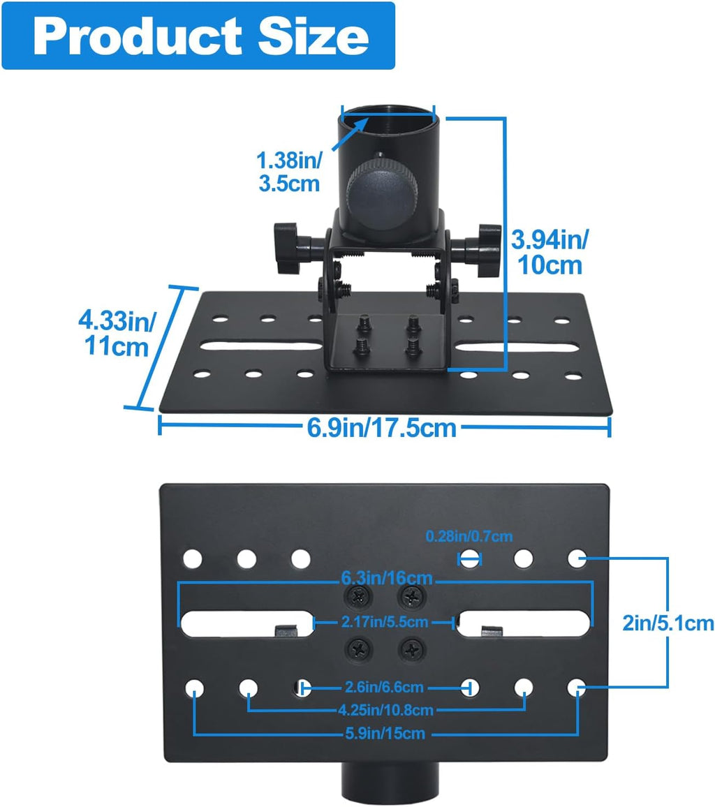 Speaker Stand Adapter, Adjustable Angle，Holds up to 110lbs,2 Packs | Adjustable All Metal 35mm Speaker Adapter Top