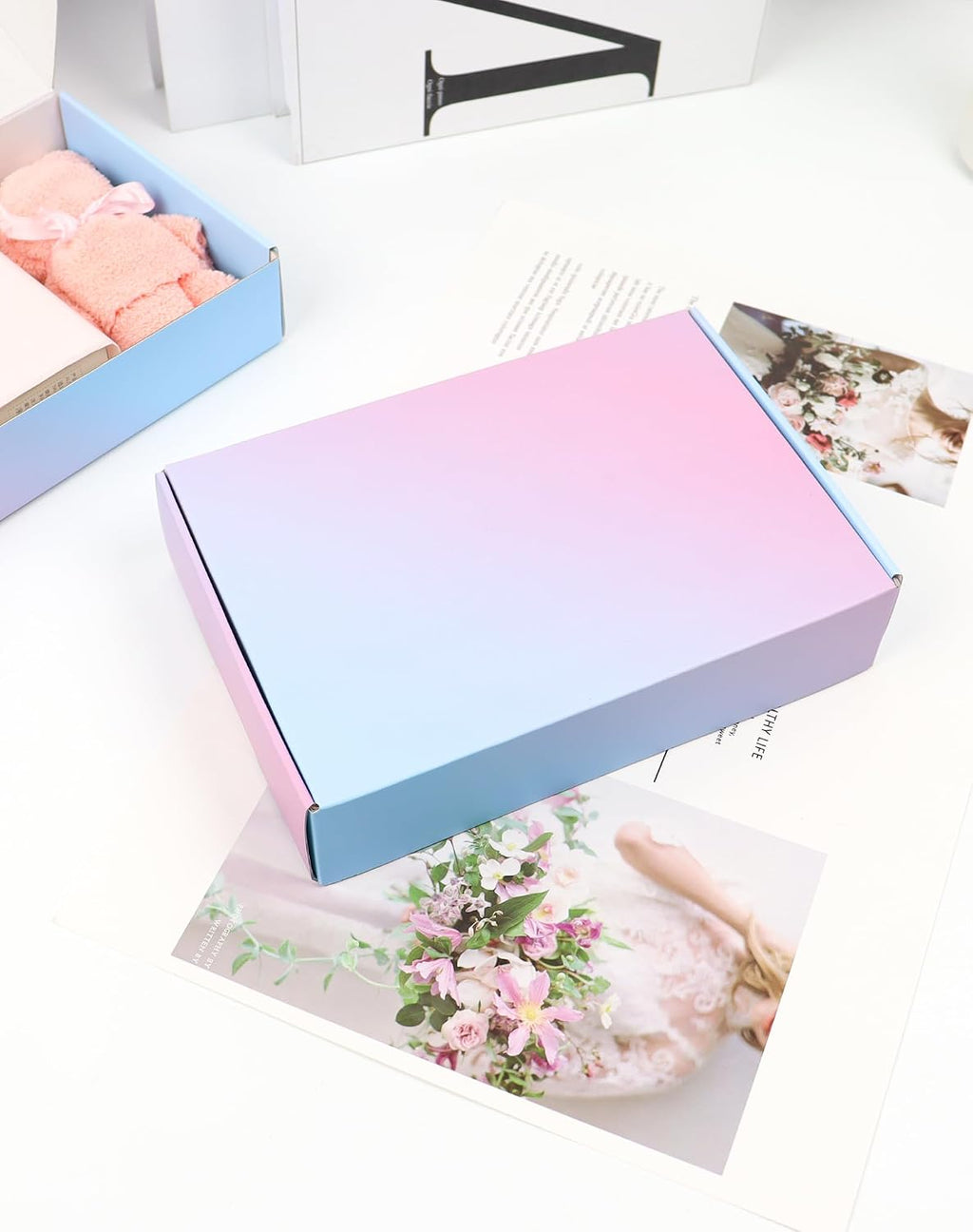 9"x6"x2" Shipping Boxes 45 Pack, Corrugated Packaging Mailer Boxes, ‎Purple Gradient Shipping Packaging Boxes for