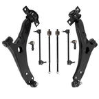 8PCS Front Lower Control Arm Suspension kit with Ball Joint Inner Outer Tie Rod End Stabilizer Sway Bar Link fit for 2006-2011 Ford Focus