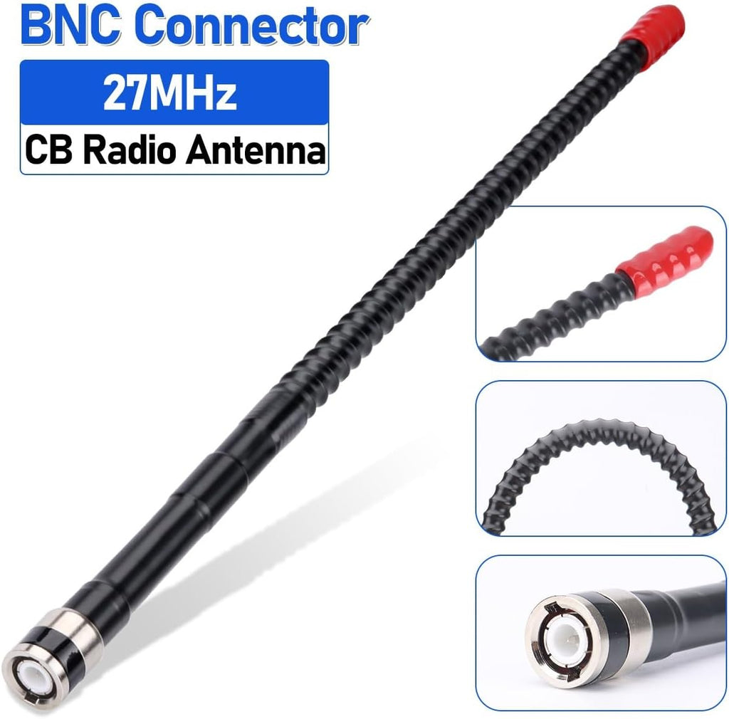 27Mhz CB Radio Antenna Whip Soft BNC Antennas Compatible with Cobra HH50WXST HHRT50 C75WXST Uniden BC75XLT BC125AT