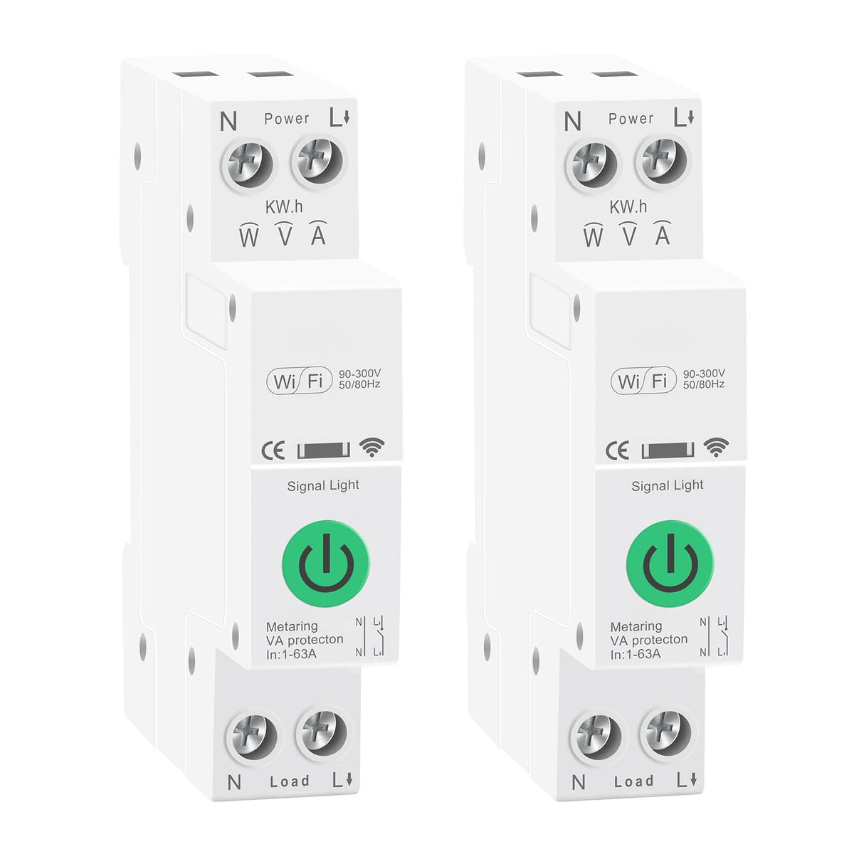 CUMSETZER 1-63A Adjustable WiFi Circuit Breaker, Smart WiFi Switch, 2Pack