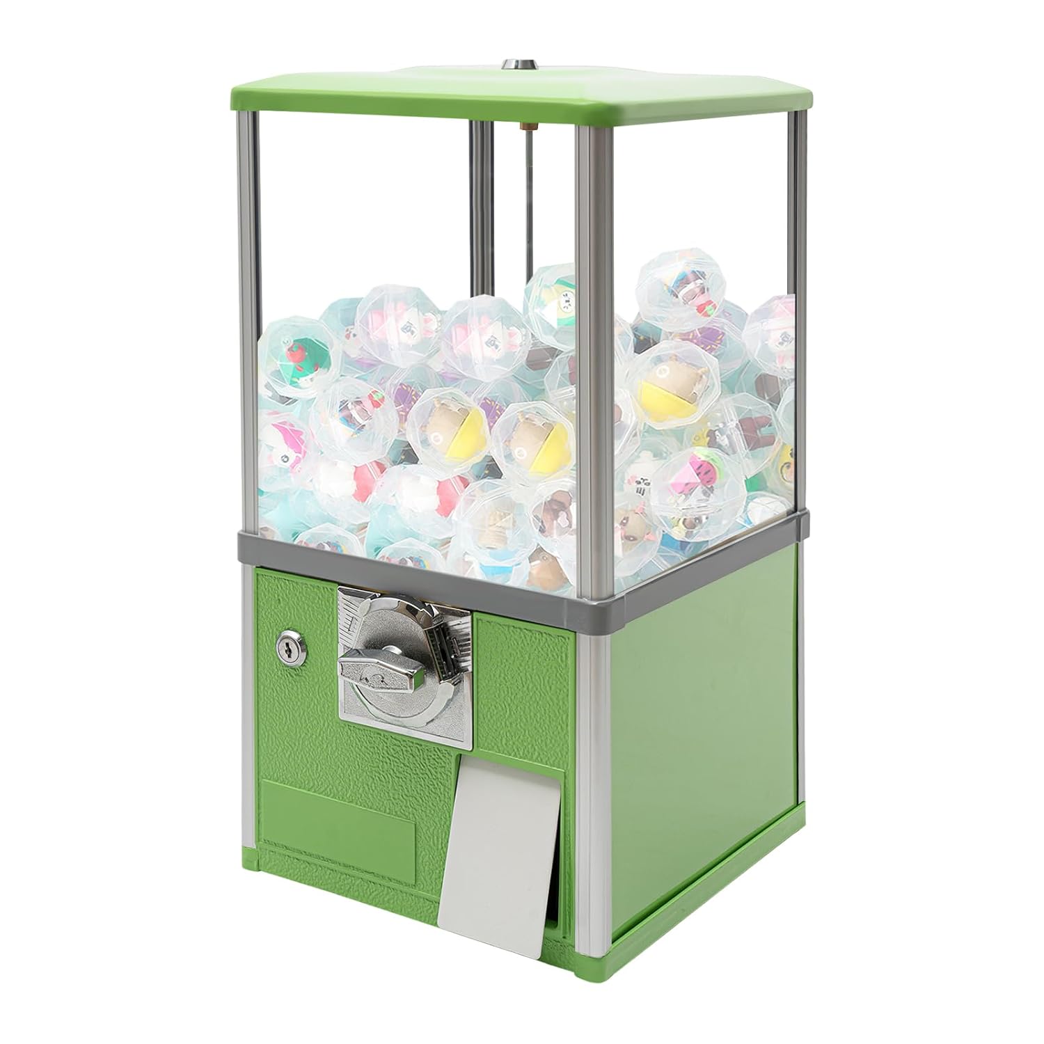 Big Commercial Capsule Vending Machine, 4 25 Cent Coins Per Side Operated Gumball Bank Machine, Gumball Dispenser