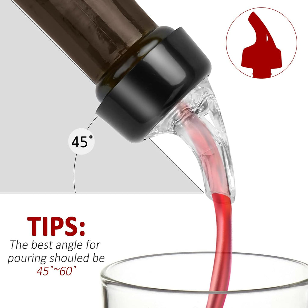 Automatic Measured Bottle Pourer - Quick Shot Spirit Liquor Pour Spouts with Dust Caps for Wine Cocktail Beverages