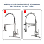 Pre Rinse Sprayer Commercial Sink Sprayer Head,1.42GPM Spray Valve Dish Spray Nozzle with Ergonomic Handle, Commercial Faucet Parts for Commercial Kitchen Sink,Chrome Finished（Gray）