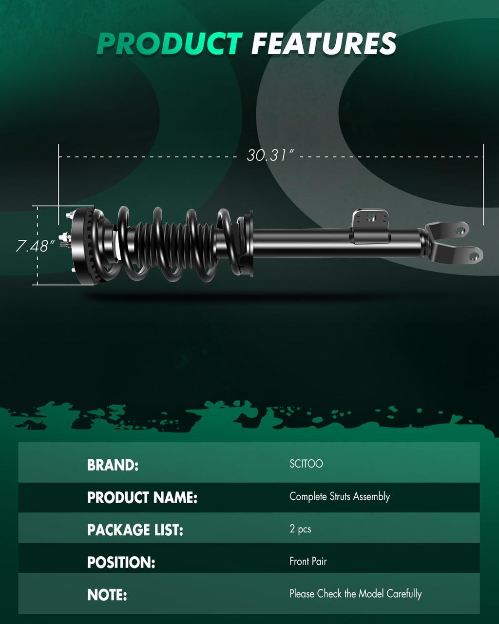 SCITOO Front Strut Spring Assembly for 300,for Challenger,for Charger