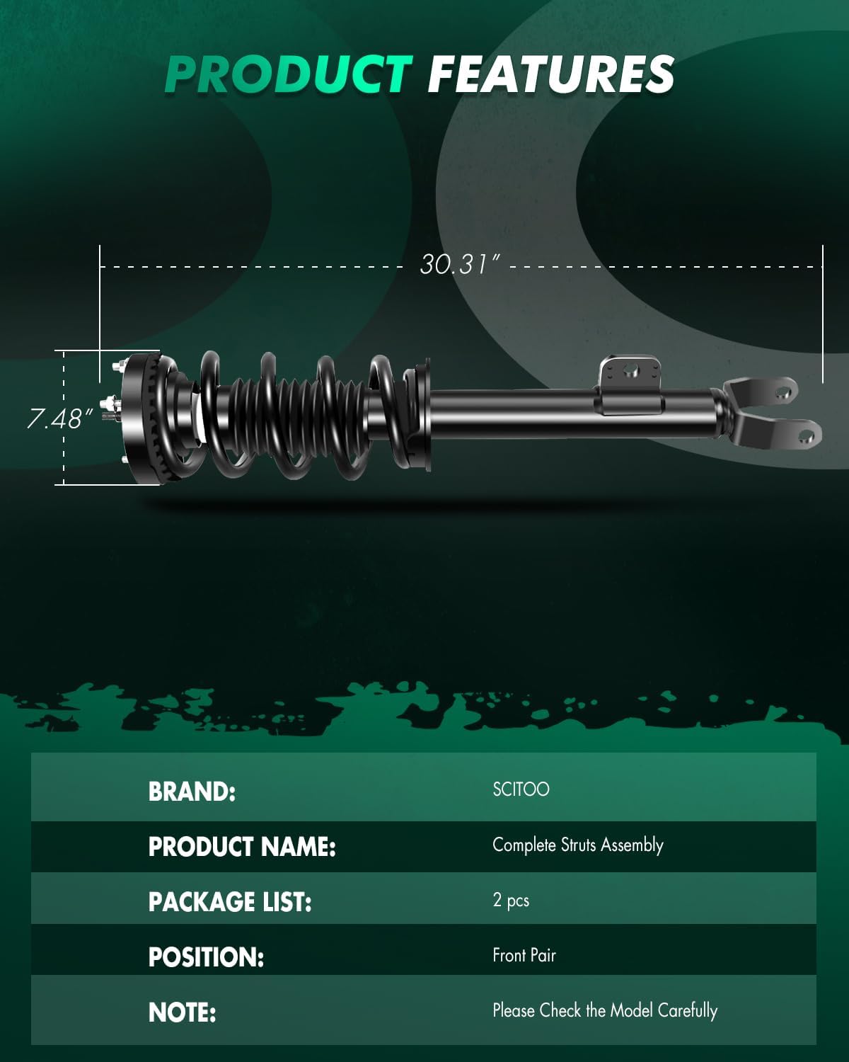 SCITOO Front Strut Spring Assembly for 300,for Challenger,for Charger
