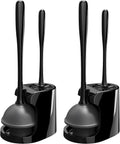 Toilet Plunger and Brush Combo for Toilet Cleaning, Black, 2 Set | Heavy duty toilet brush and plunger set, toilet