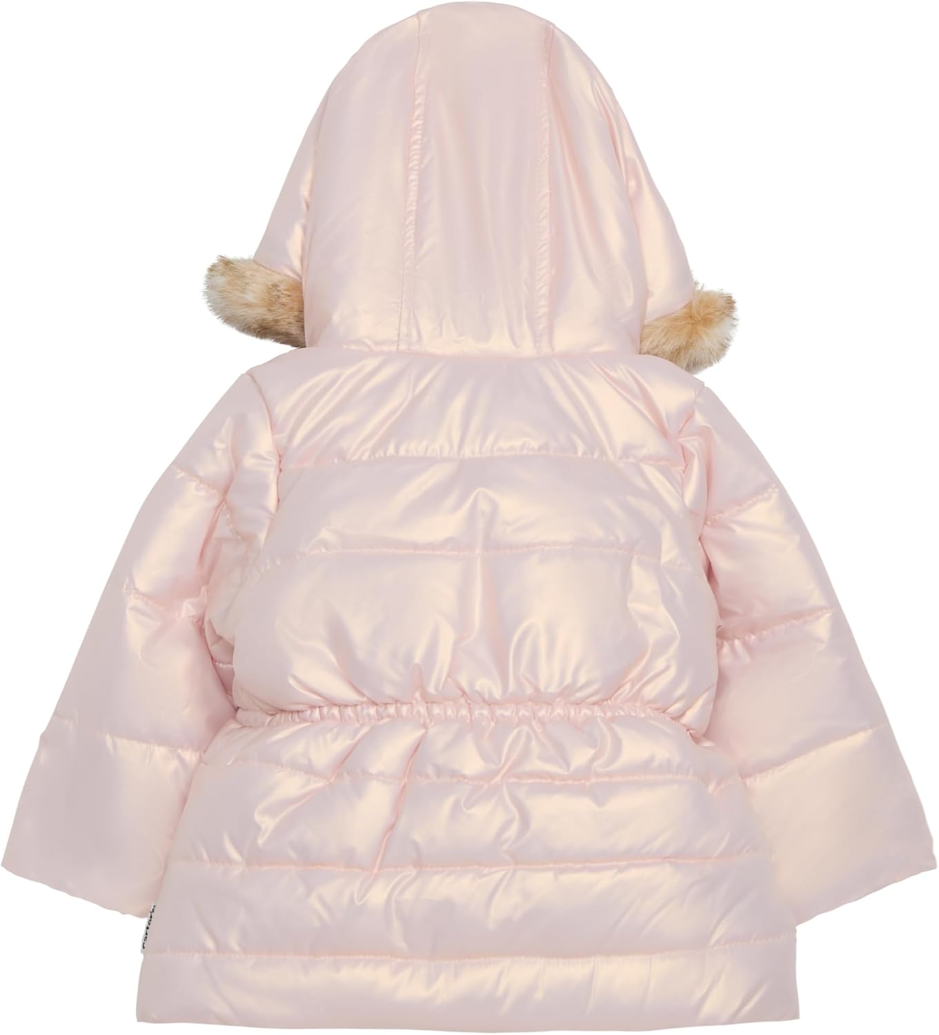 Girls' Winter Coat Puffer Jacket With Faux Fur Trimmed Hood
