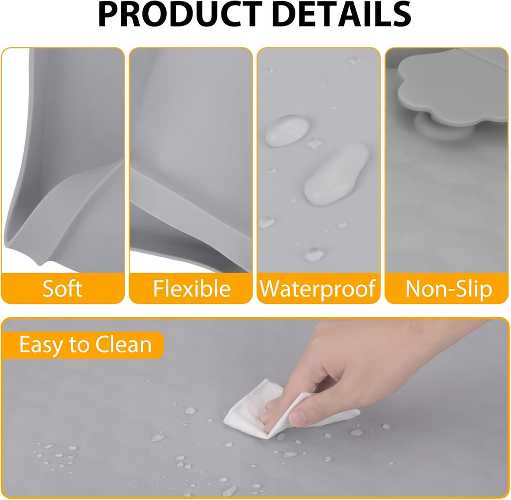 Pee Pads Tray Silicone Dog Bedpan Tray, High Edge Puppy Pad Holder Tray for Easy to Clean and Spill Free Dog Bedpan
