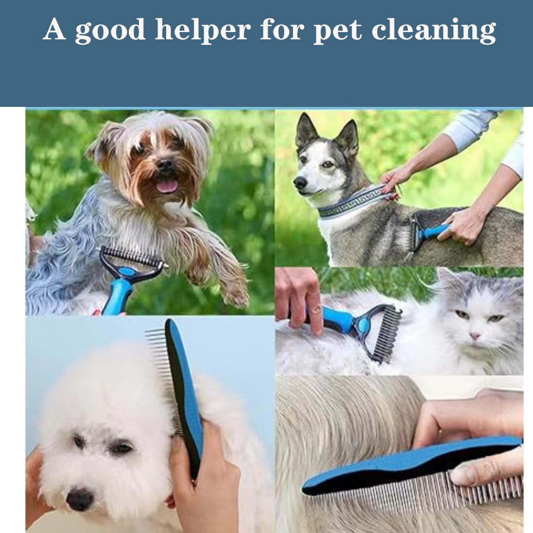 Ultimate 4-Piece Pet Grooming Kit | Stainless Steel Nail Clipper, Deshedding Brush, Metal Comb & Tools for Cats &