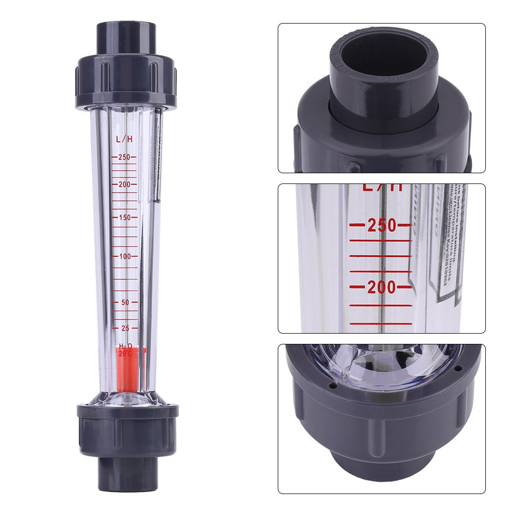 Rotameter, Flow Meter Water Flow Meter Plastic Tube Type 25-250L/H Instantaneous Water Flow Meter Flowmeter