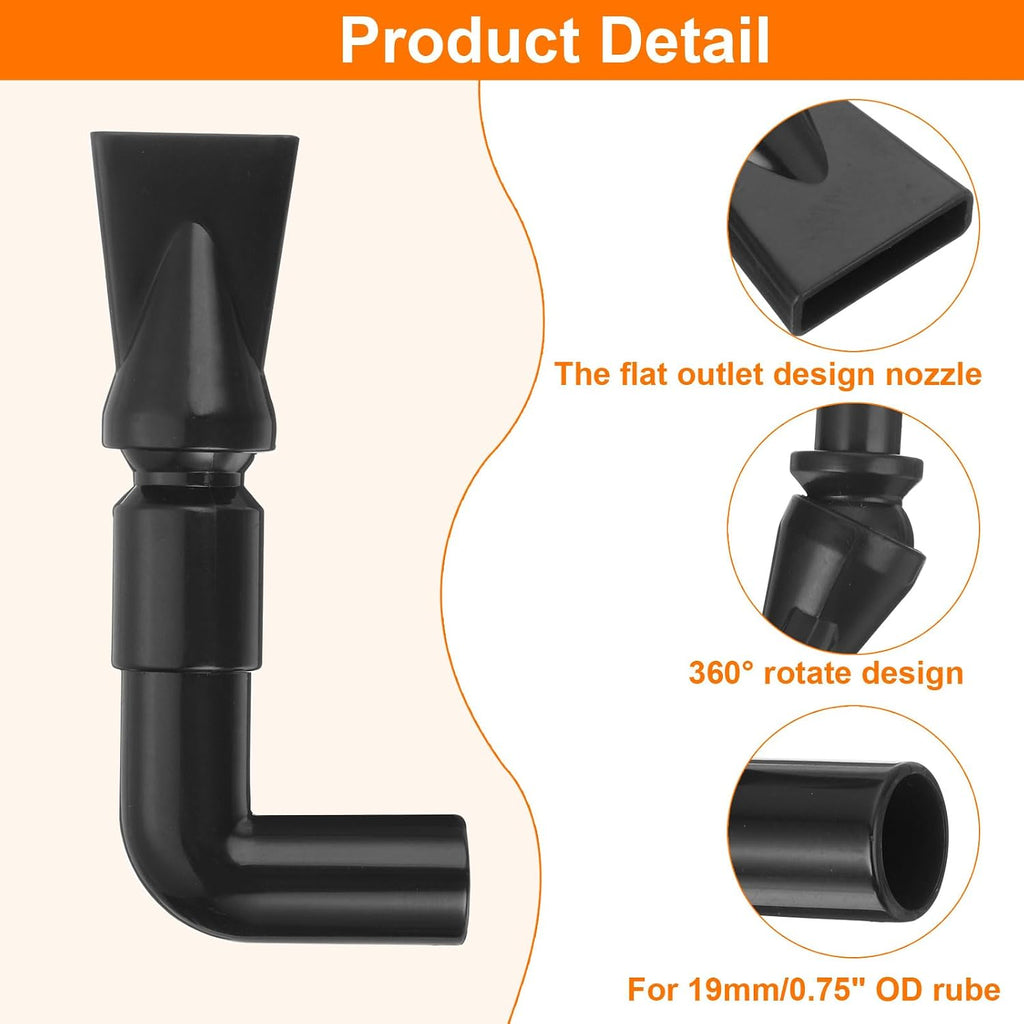 3Pcs Aquarium Nozzle, 360°Free Rotate Plastic Aquarium Pump Nozzle