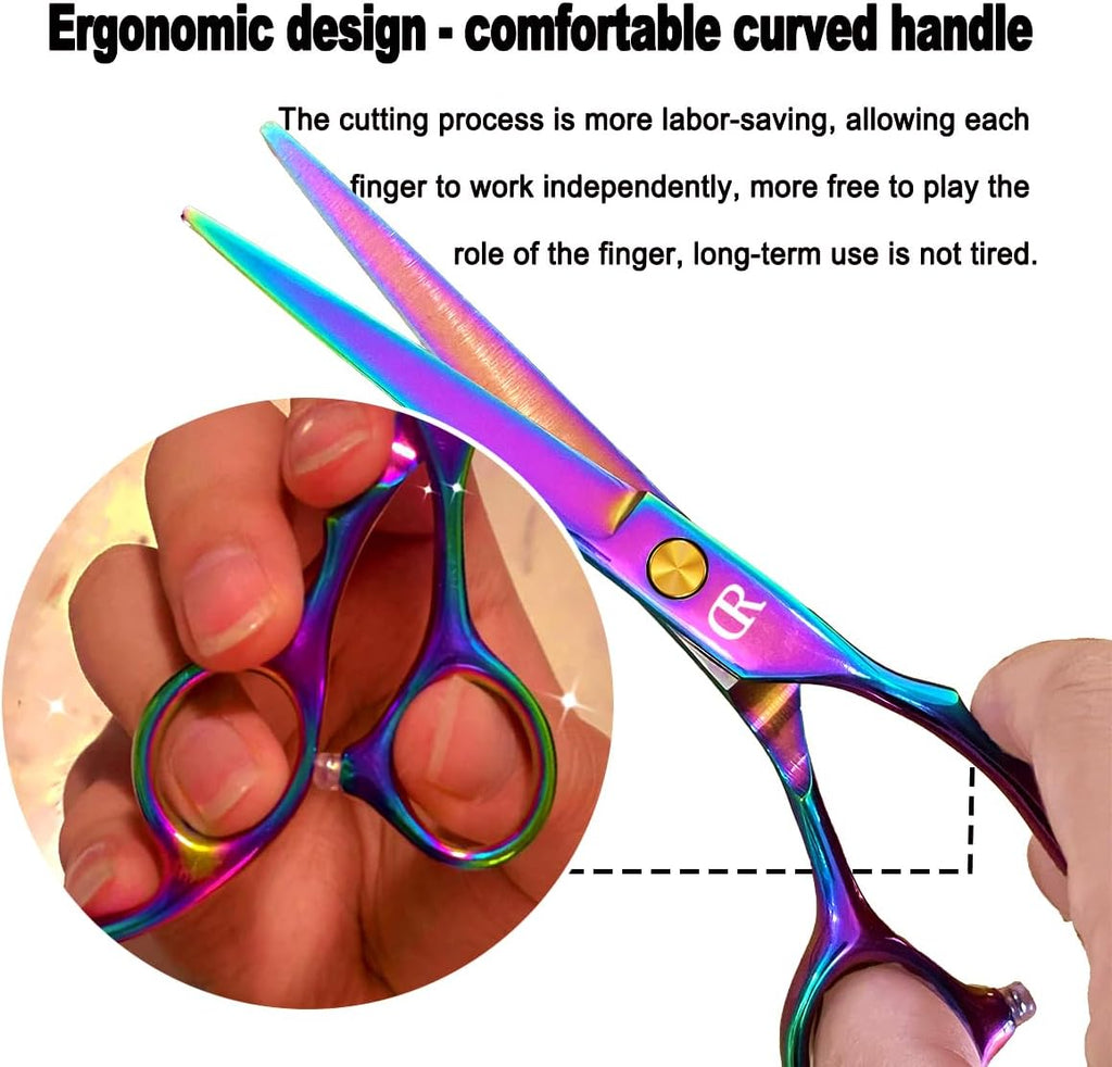 Professional Hair Cutting Shears Set,6 Inch Barber Hair Cutting Scissors Kit,Hairdressing Thinning Shears for Hair