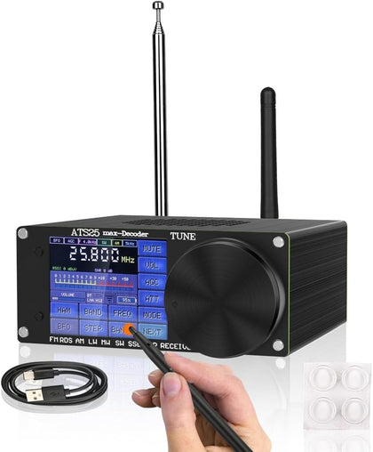 ATS-25MAX Decoder Si4732 SDR Radio Receiver,Portable 4.17 Version All Band Shortwave Radio,Adds CW RTty Decoding
