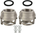 2PCS Cam and Groove Fitting, Aluminum, Type DC, 1.5" Dust Cap, with 2PCS Camlock Gasket Fitting