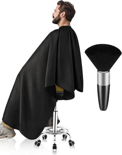 Professional Hair Cutting Cape with Neck Duster Brush Waterproof Extra Large Size Salon Barber Cape Haircut Cape for