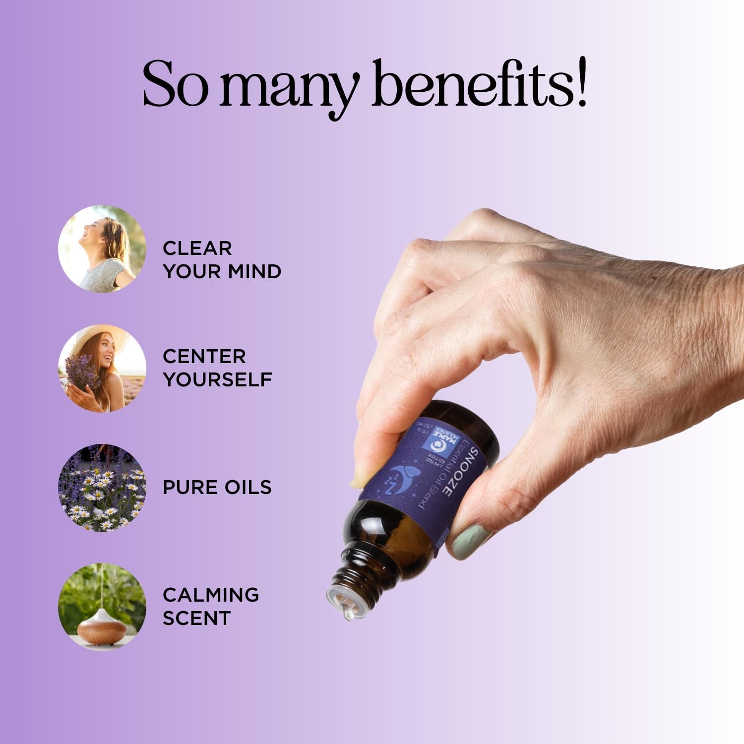 Sleep Essential Oil Blend for Diffuser - Snooze Blend Essential Oil for Sleep with Lavender Roman Chamomile Cedarwood