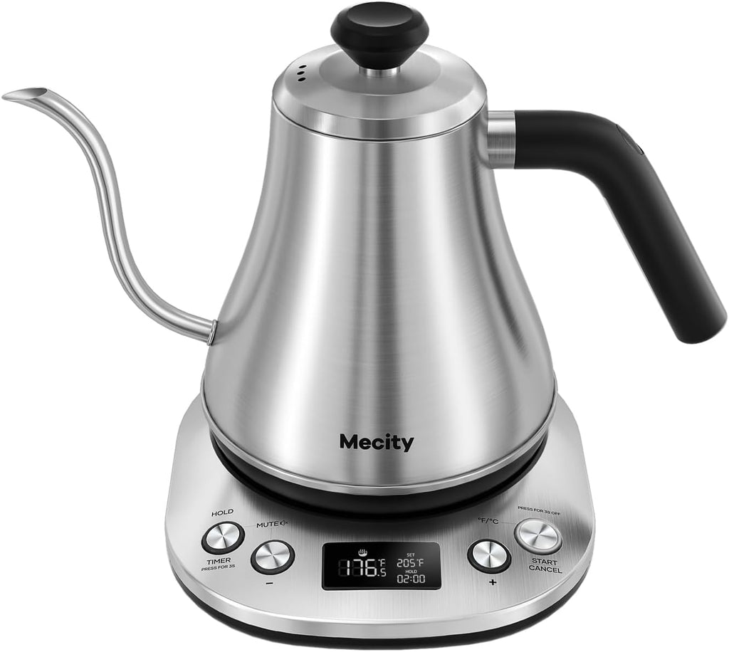 Electric Gooseneck Kettle With LCD Display Automatic Shut Off Retro Coffee Kettle Temperature Control Hot Water