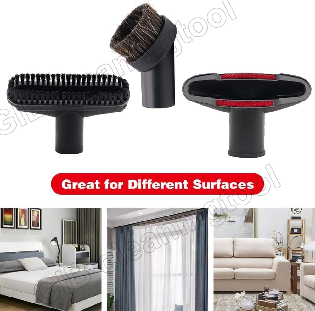 GIB 14Pcs Vacuum Attachment for Shop Vac Accessories for Household Cleaning | 1 1/4" Vacuum Brush Flexible Crevice