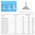 3/4" Tri Clamp to 3/8" Barb Fitting, Polypropylene (PP), 10 Pcs