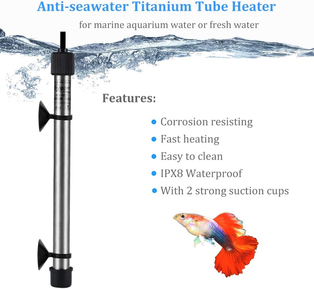 200W Titanium Aquarium Heater for Salt Water and Fresh Water, Digital Submersible Heater with External IC Thermostat