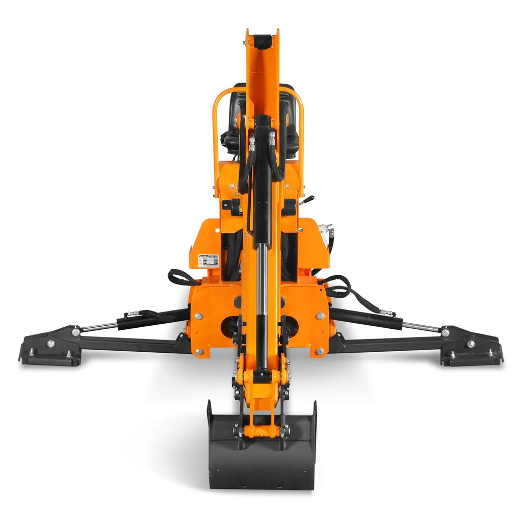9' Tractor Backhoe Attachment with Mechanical Thumb, 15" Bucket, ISO/SAE Switchable Controls, Self-Contained