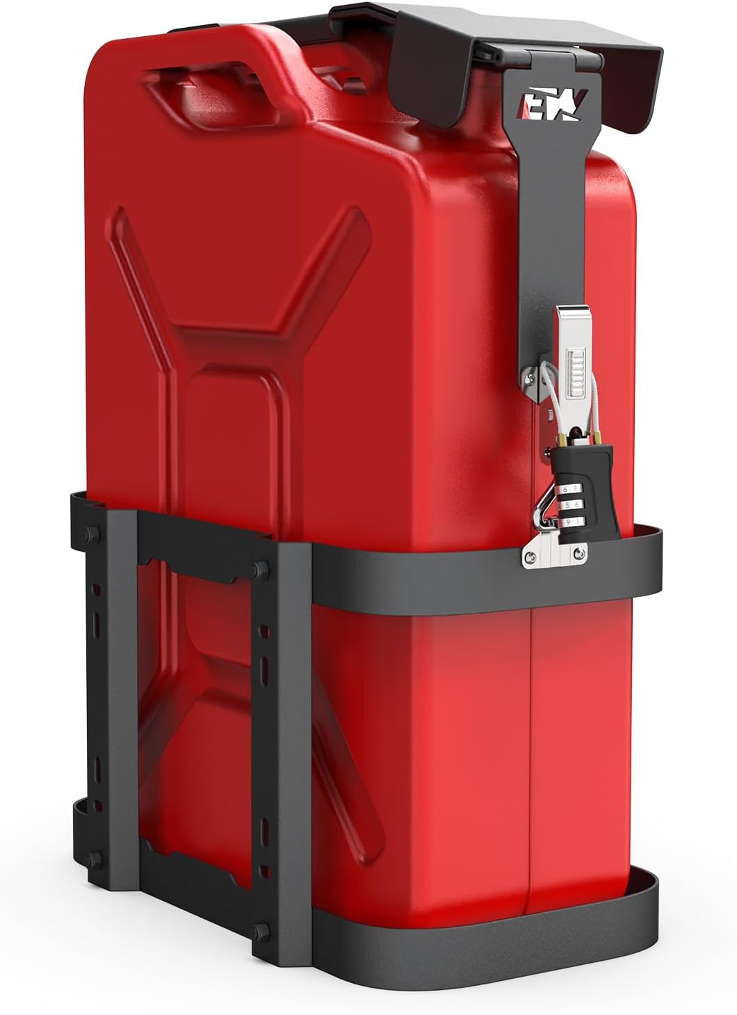 5 Gallon Jerry Gas Can Mount, 20 Liter Anti-Theft Jerry Can Holder Steel Water Container Carrier Lockable Mounting
