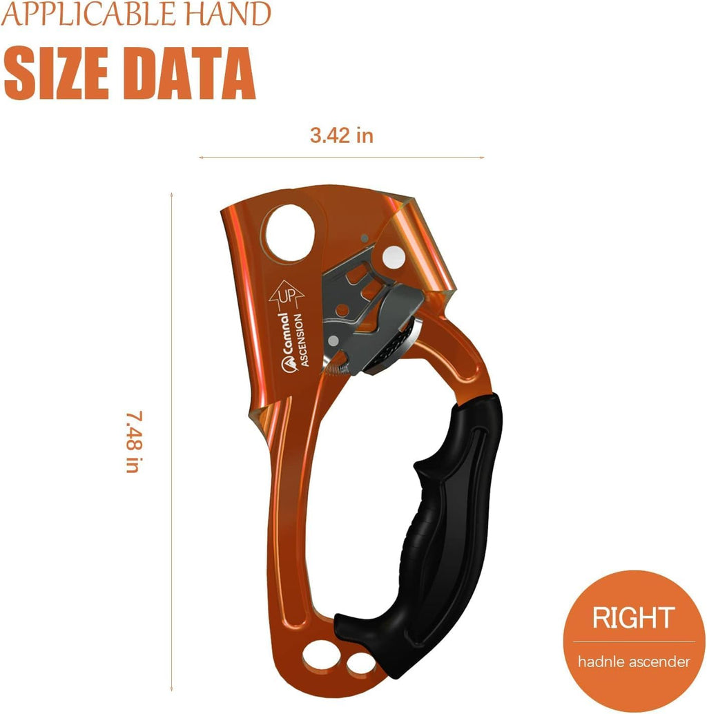 UIAA & CE Certified Hand Ascender for 8–13mm Rope, Rope Clamp for Rock Climbing, Tree Climbing, Arborist, Rappelling