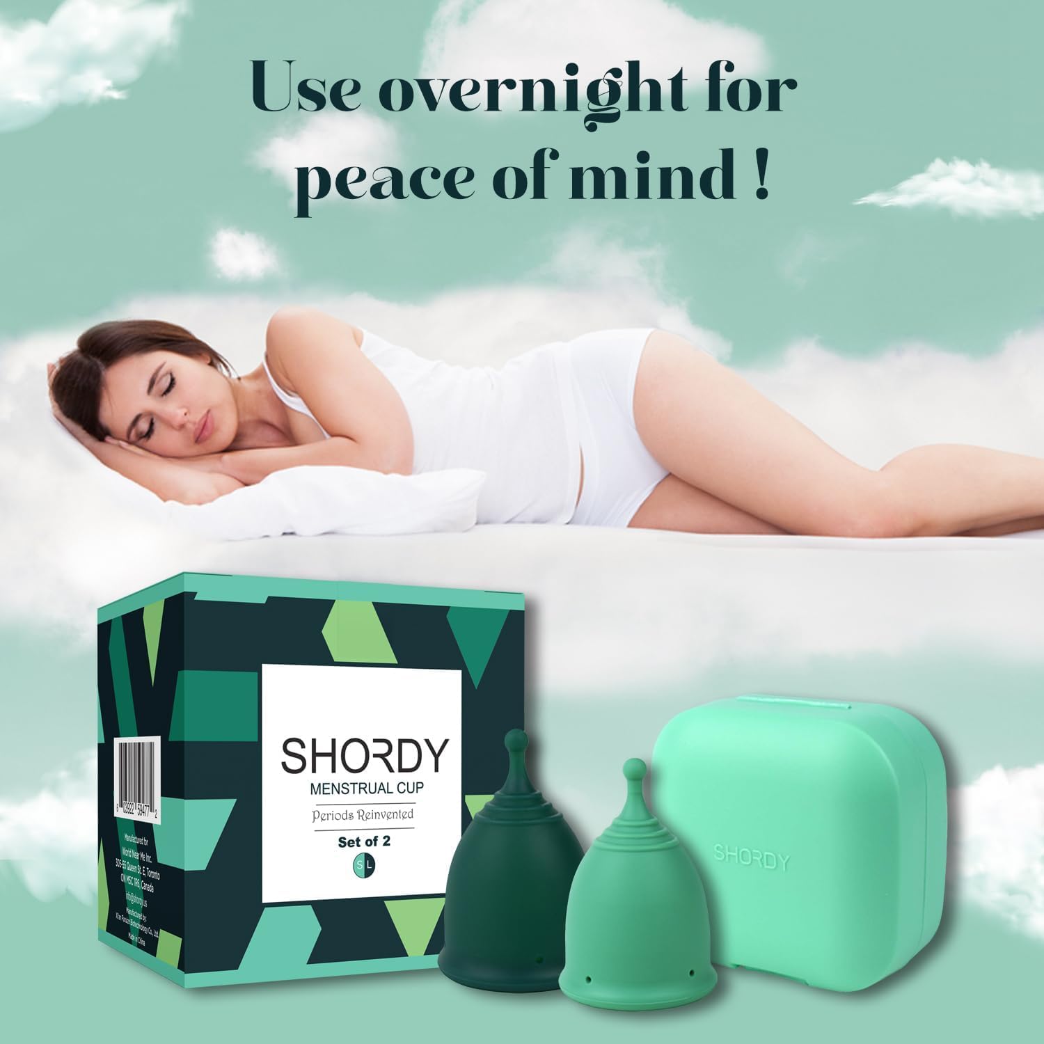 Reusable Menstrual Cups (Small & Large) Set of 2 with Box, 100% Soft Silicone, Copa Menstruelle, Period Cup, Heavy &