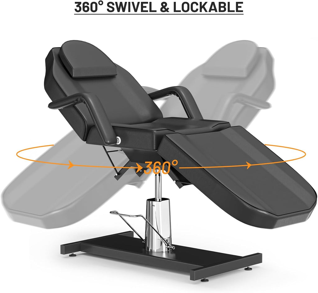 Black Hydraulic Tattoo Chair for Client Spa Bed for Esthetician