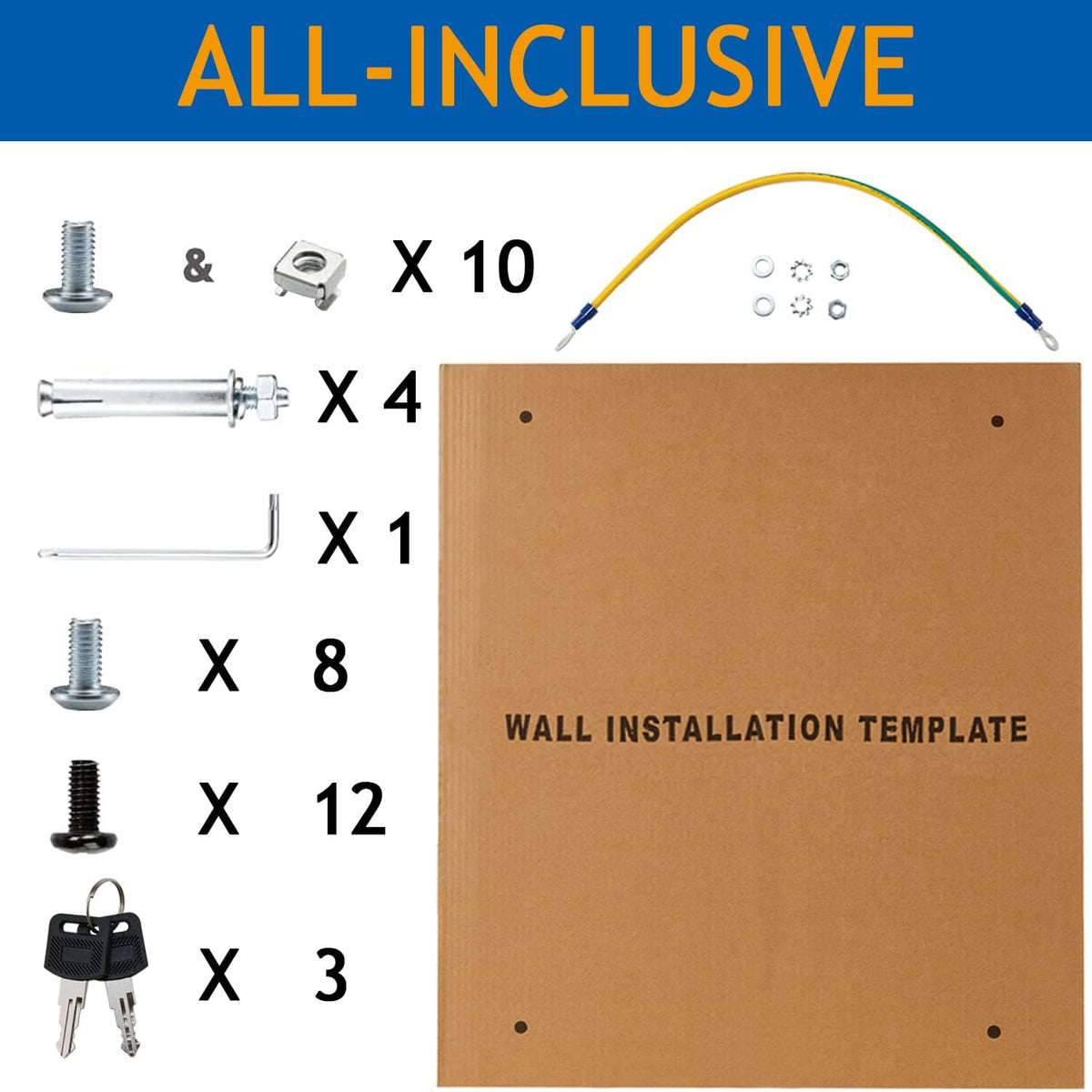12U Wall Mount Server Cabinet Network Rack Enclosure Locking Glass Door
