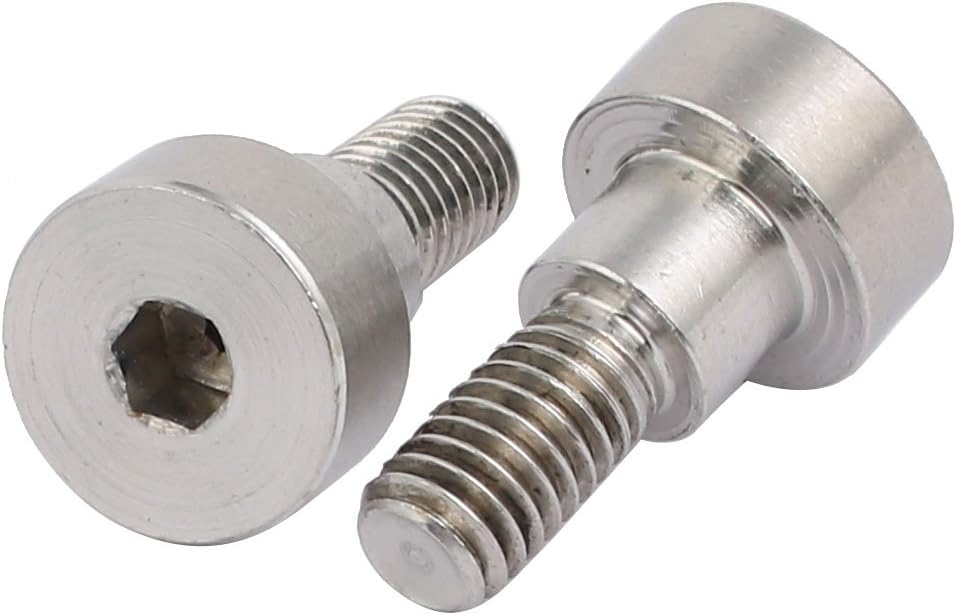 uxcell 10pcs 304 Stainless Steel Hex Socket Shoulder Bolt 8mm Dia 6mm L M6