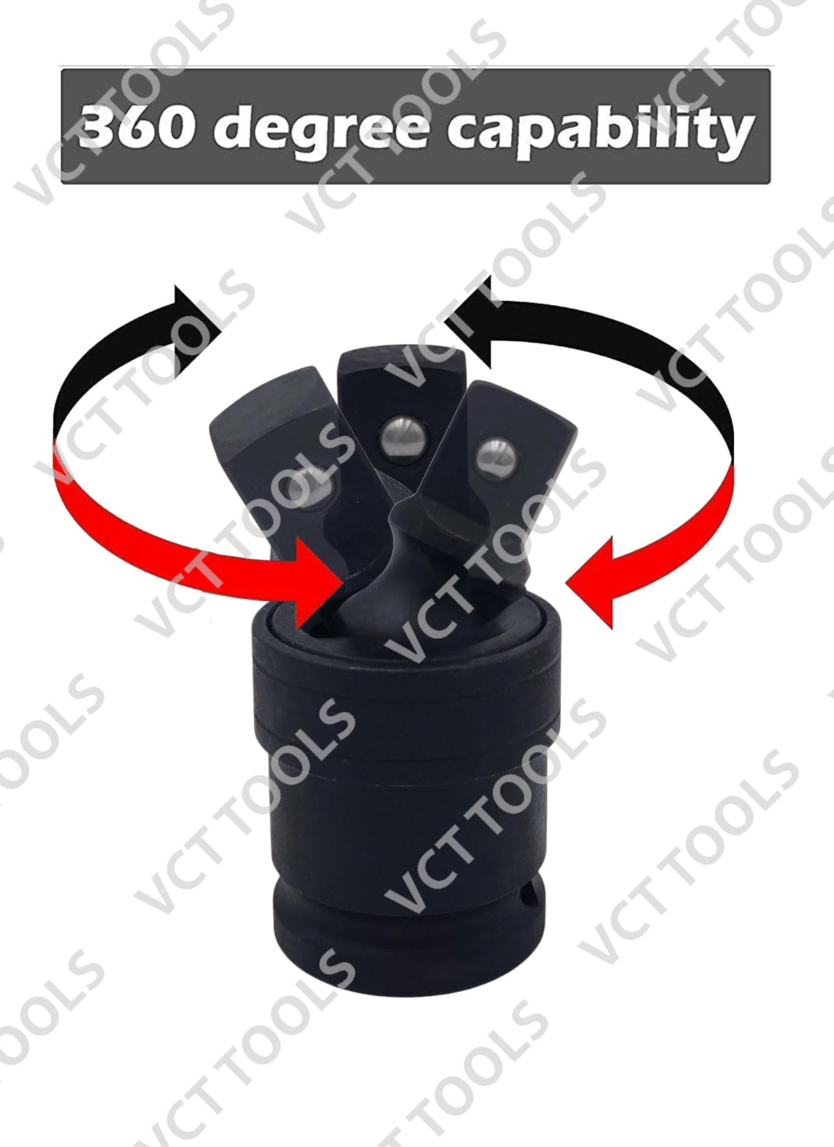 VCT 1/4" INCH DR DRIVE SOCKET BLACK IMPACT UNIVERSAL WOBBLE FLEX U-JOINT FOR TOOL