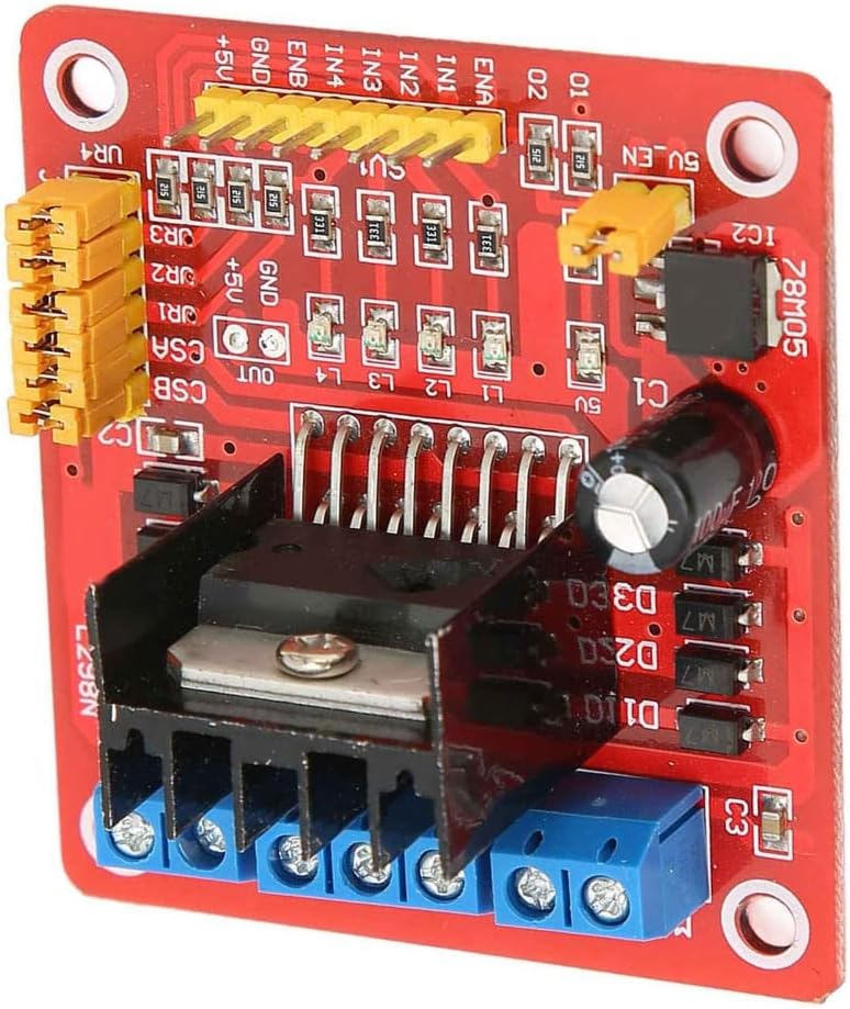 L298N Dual H Bridge Motor Driver Module – Stepper & DC Motor Controller Board with 2A/Bridge, 5V-35V Range for Robotics Application