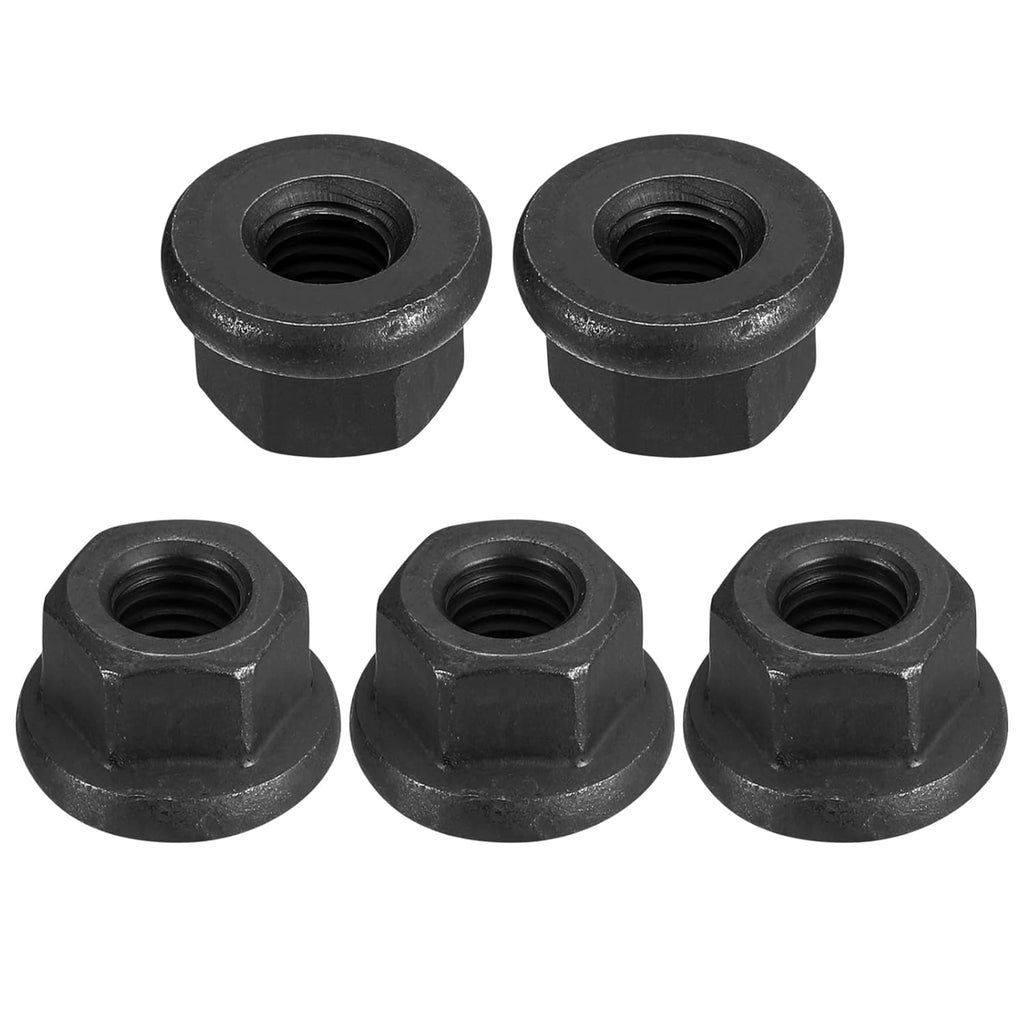 uxcell 5pcs M8 Flange Hex Nuts, Grade 10.9 Carbon Steel Black Oxide