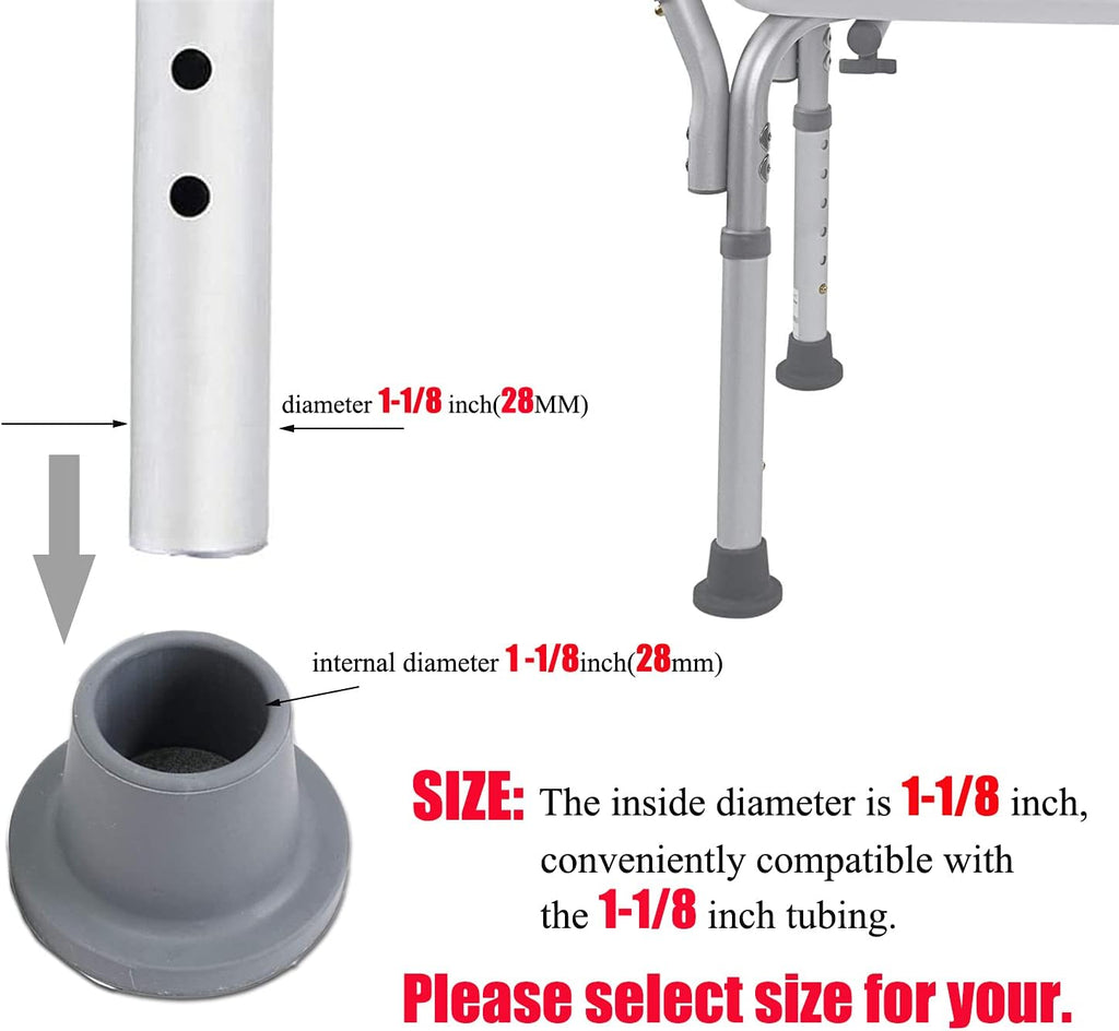 Replacement Feet for Shower Chair Bath Seat, Shower stools and Transfer Bench, Non-Skid Shower Bench and Tub Transfer